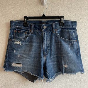 Ralph Lauren Mid-Rise Denim Relaxed Crosby Shorts